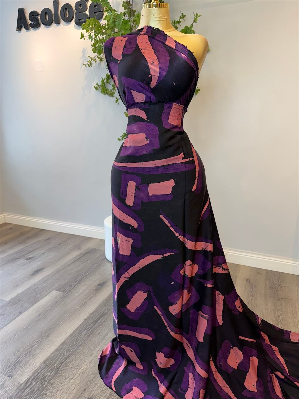 Mix Purple Patterned Silk