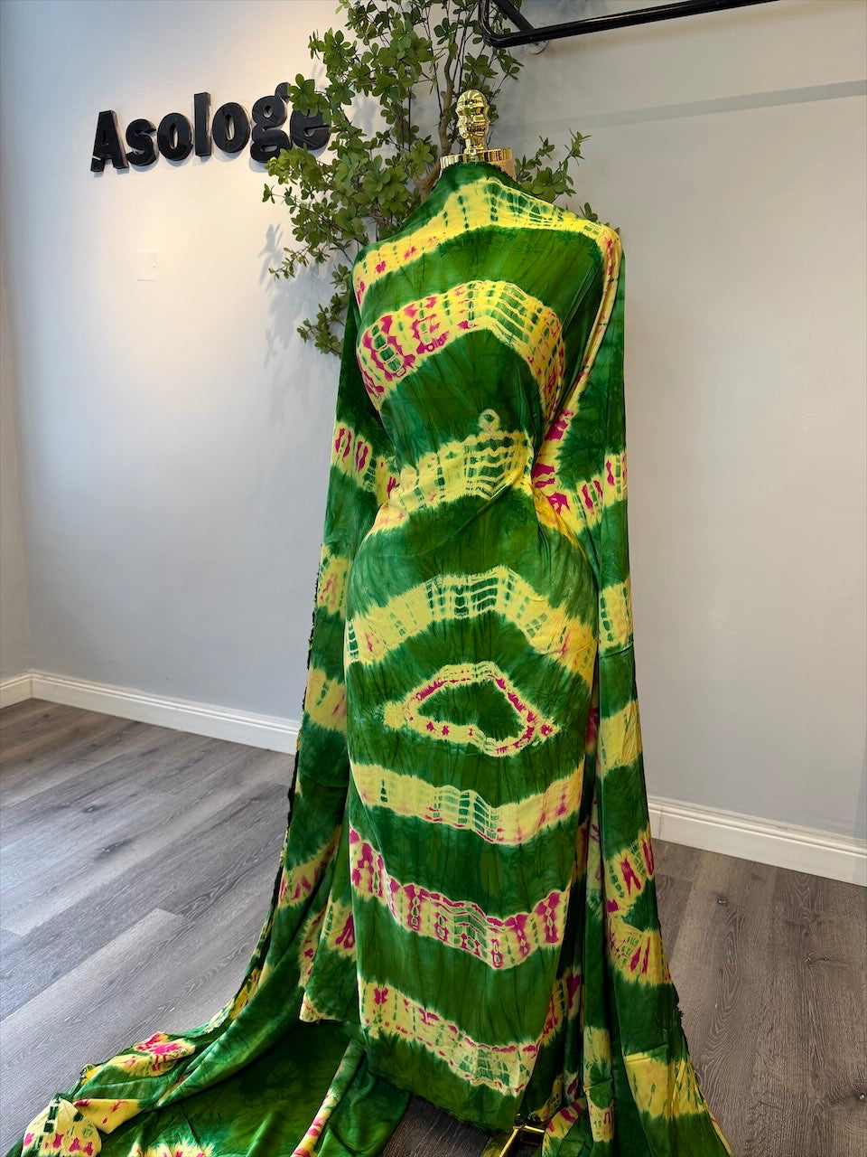 Rich Lux Green Adire Silk
