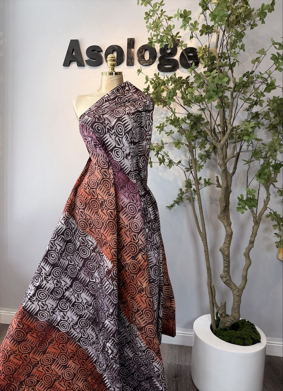 Dark Brown Adire soft Brocade