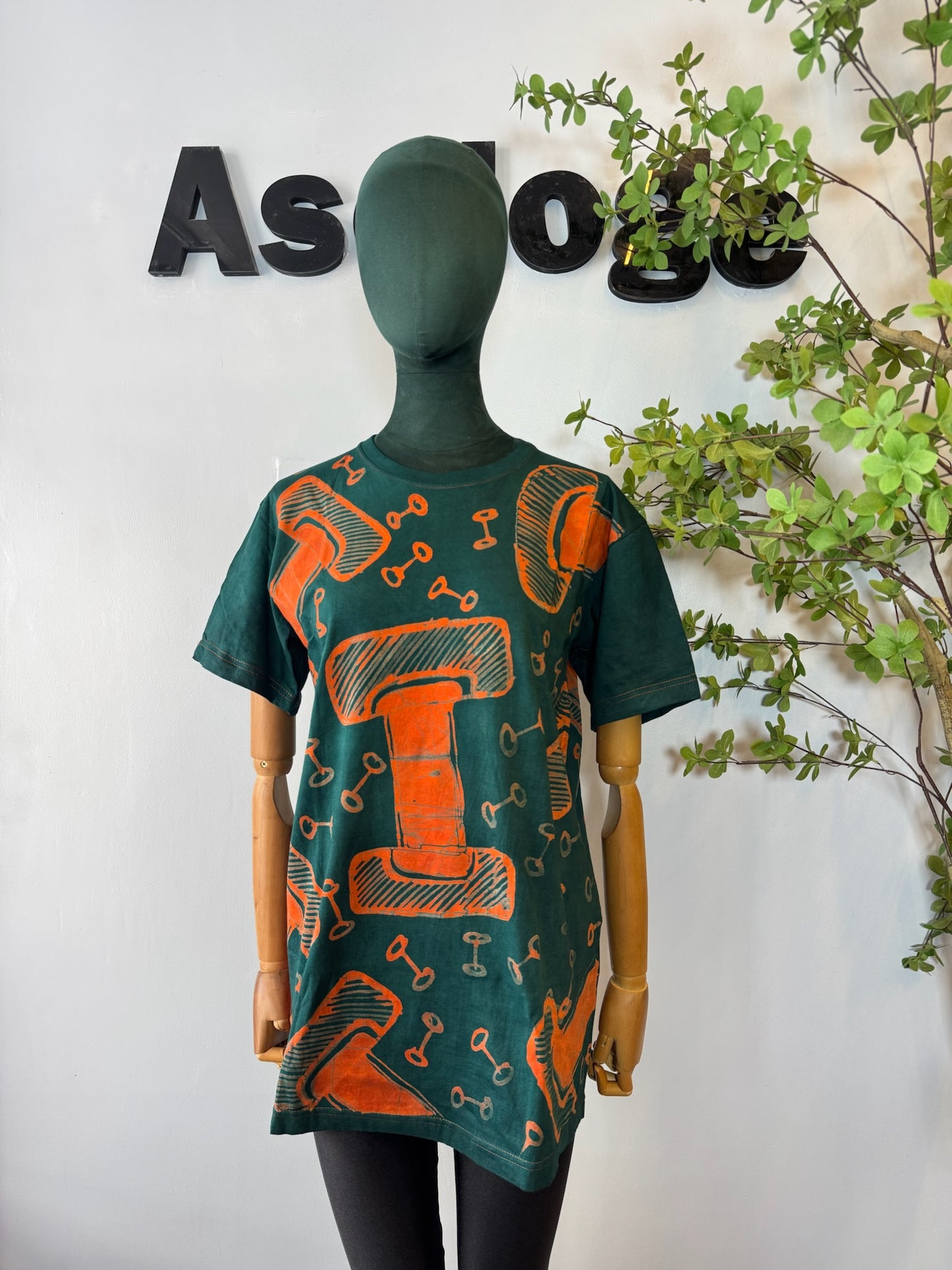 Dumbell Adire T-shirt