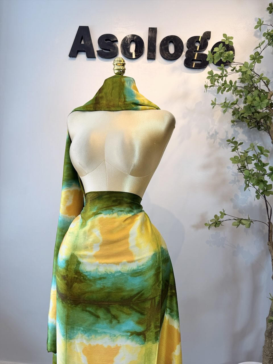 Bright Green Adire Silk