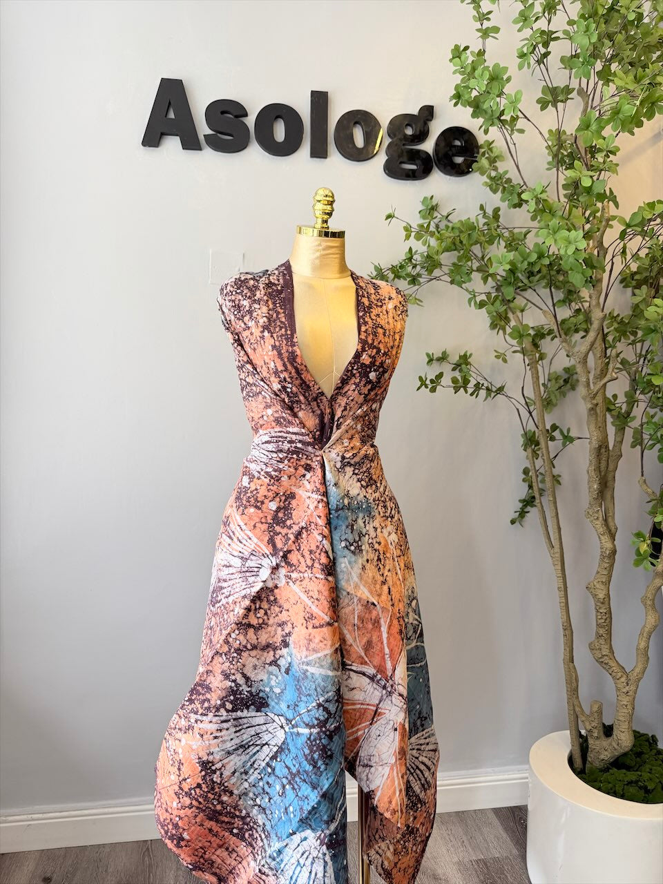 Beige Adire Brocade