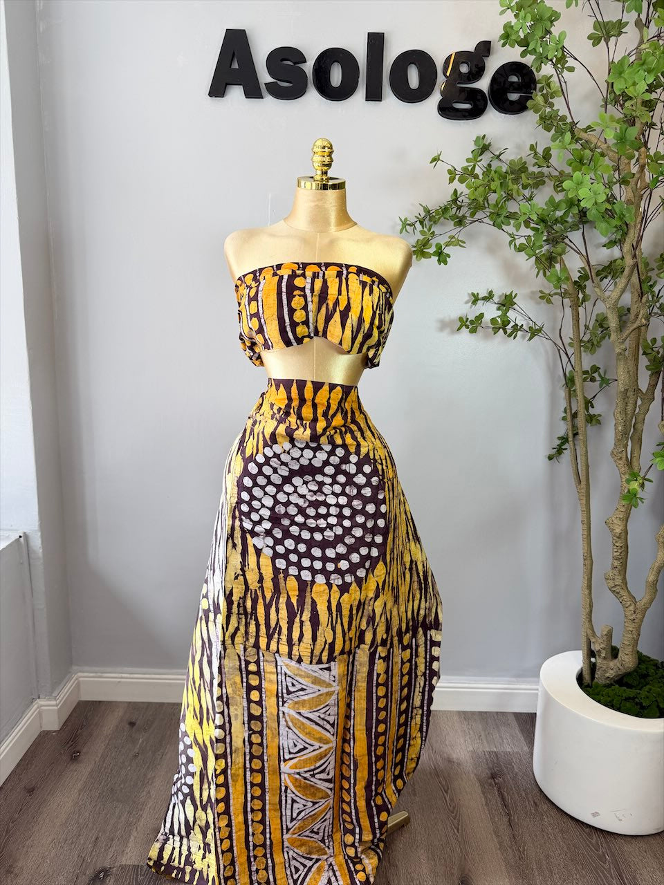 Handmade Buttery Yellow Adire