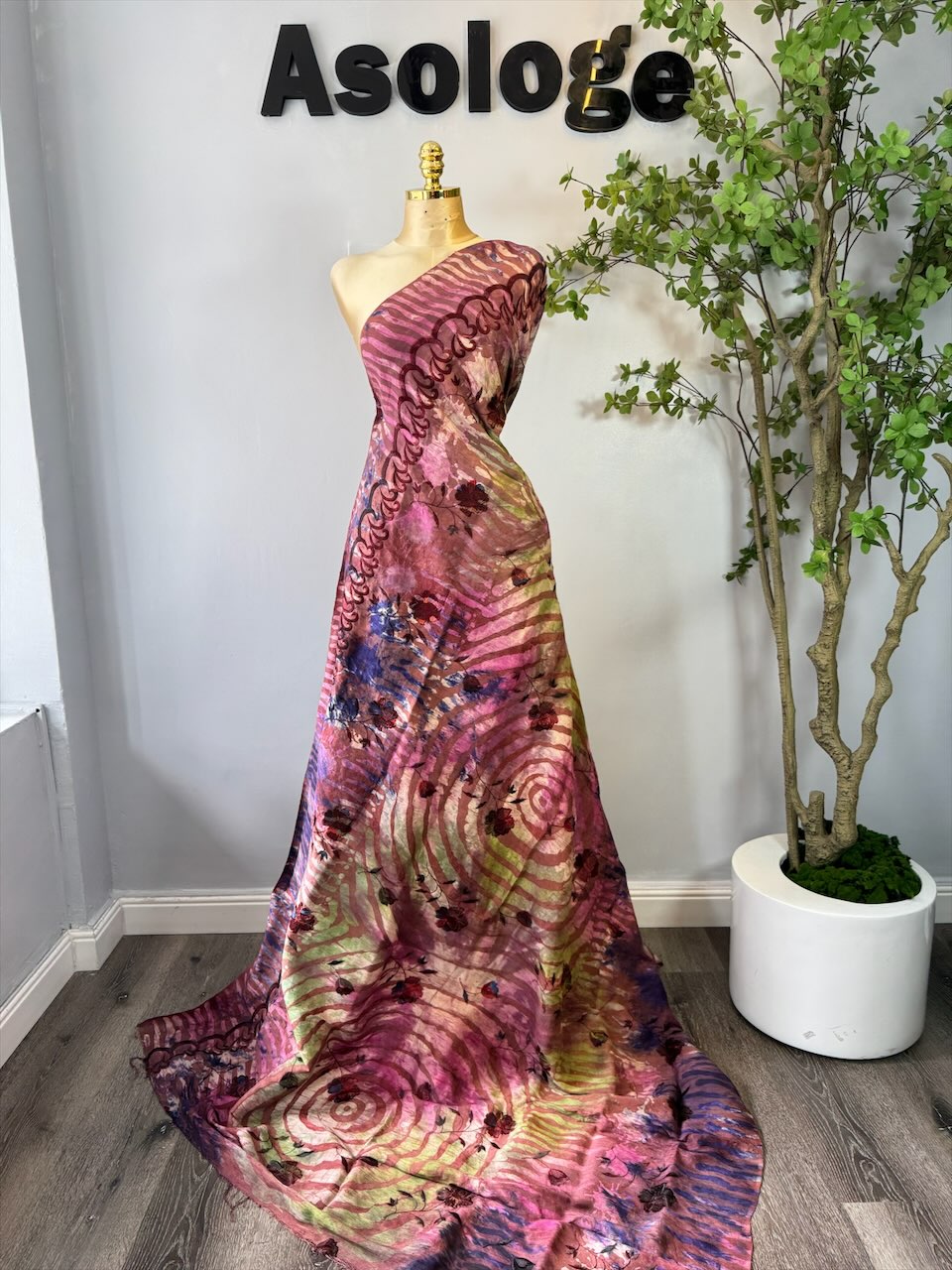Mix Pink Patterned Adire Silk