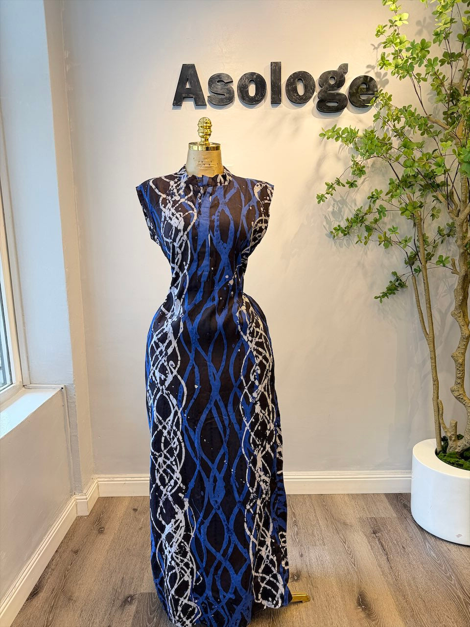 Blue Waves Long Dress