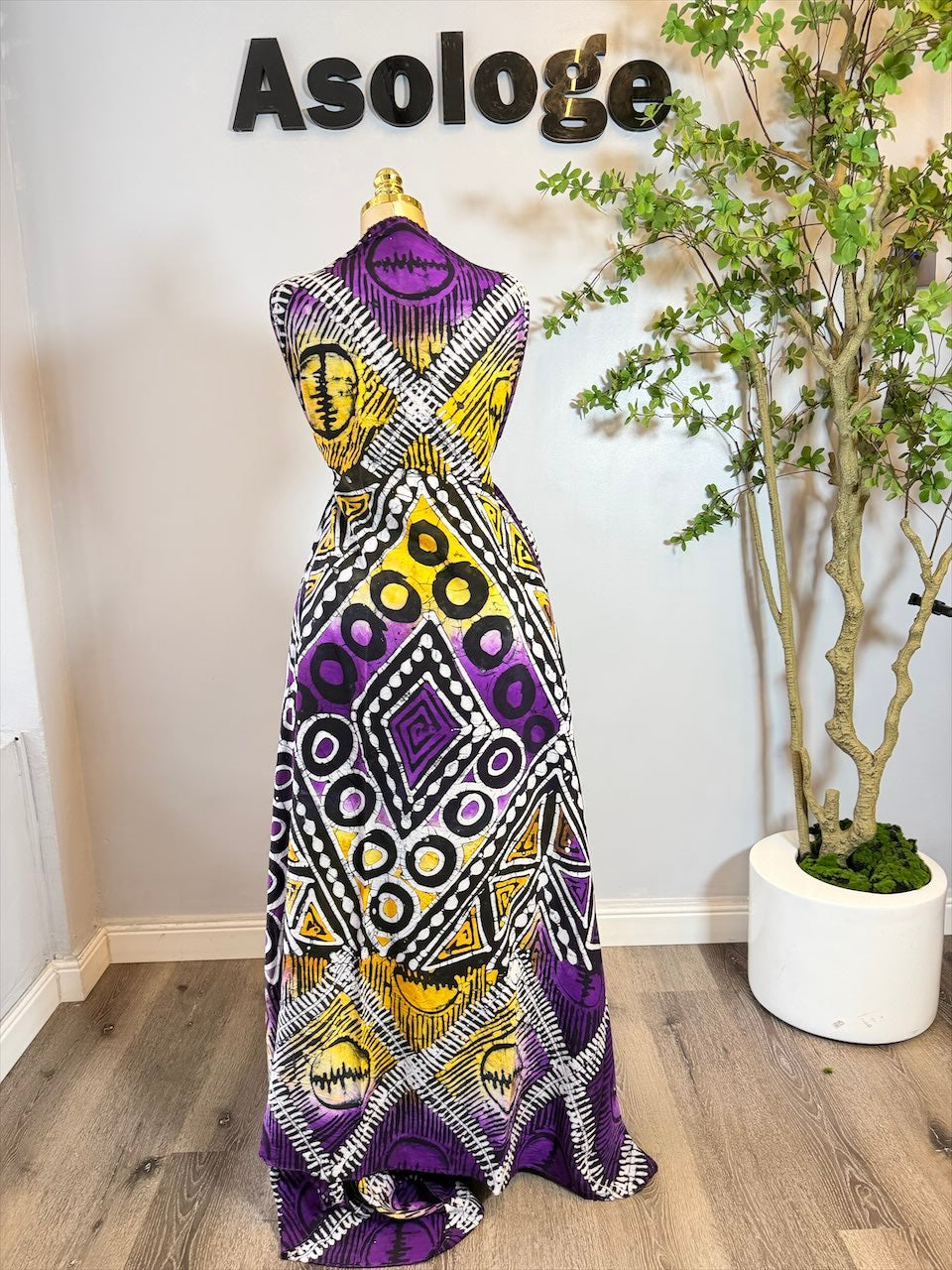 Purple Puzzle Adire Cotton