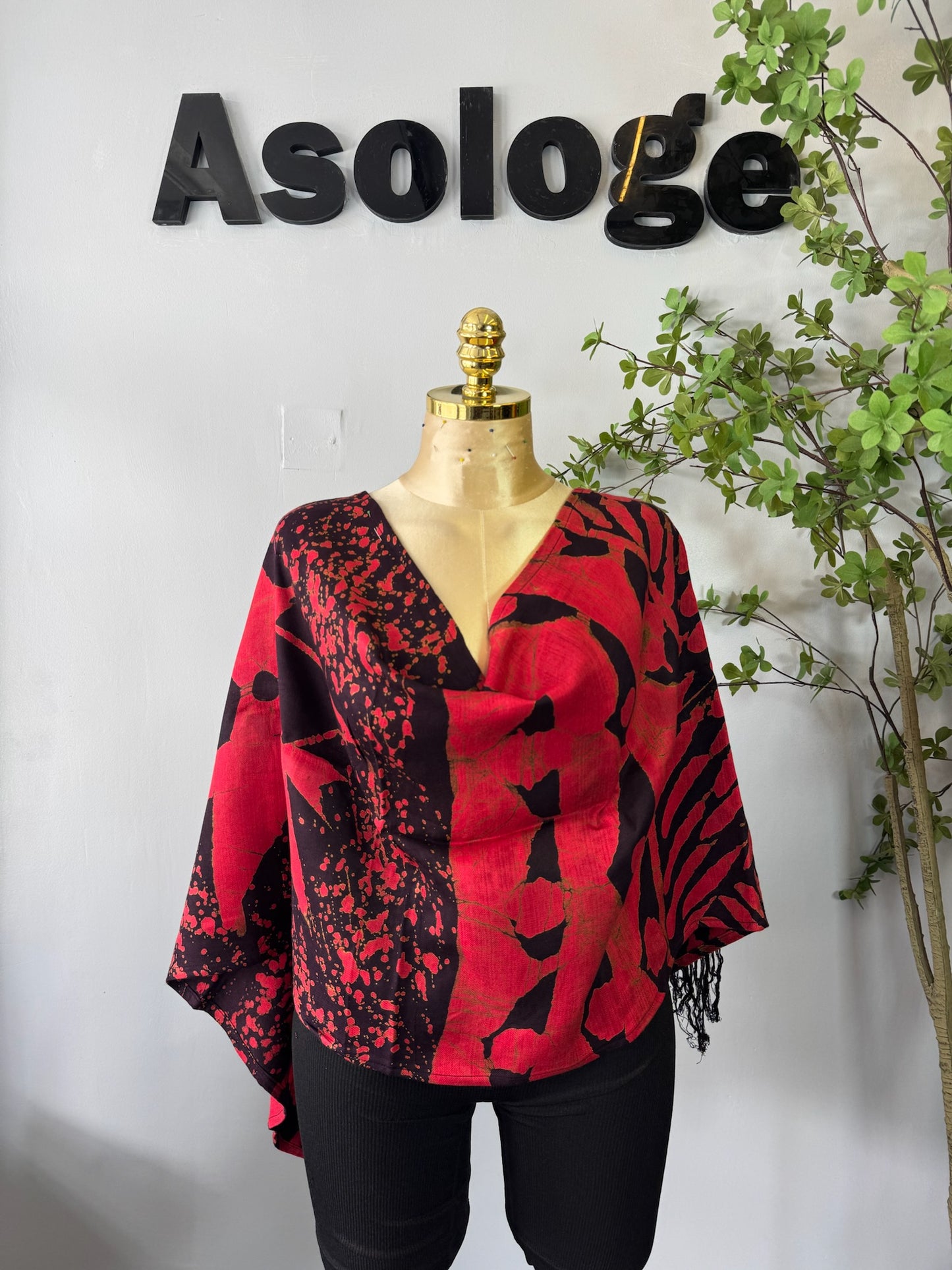 Red Adire Scarf 101