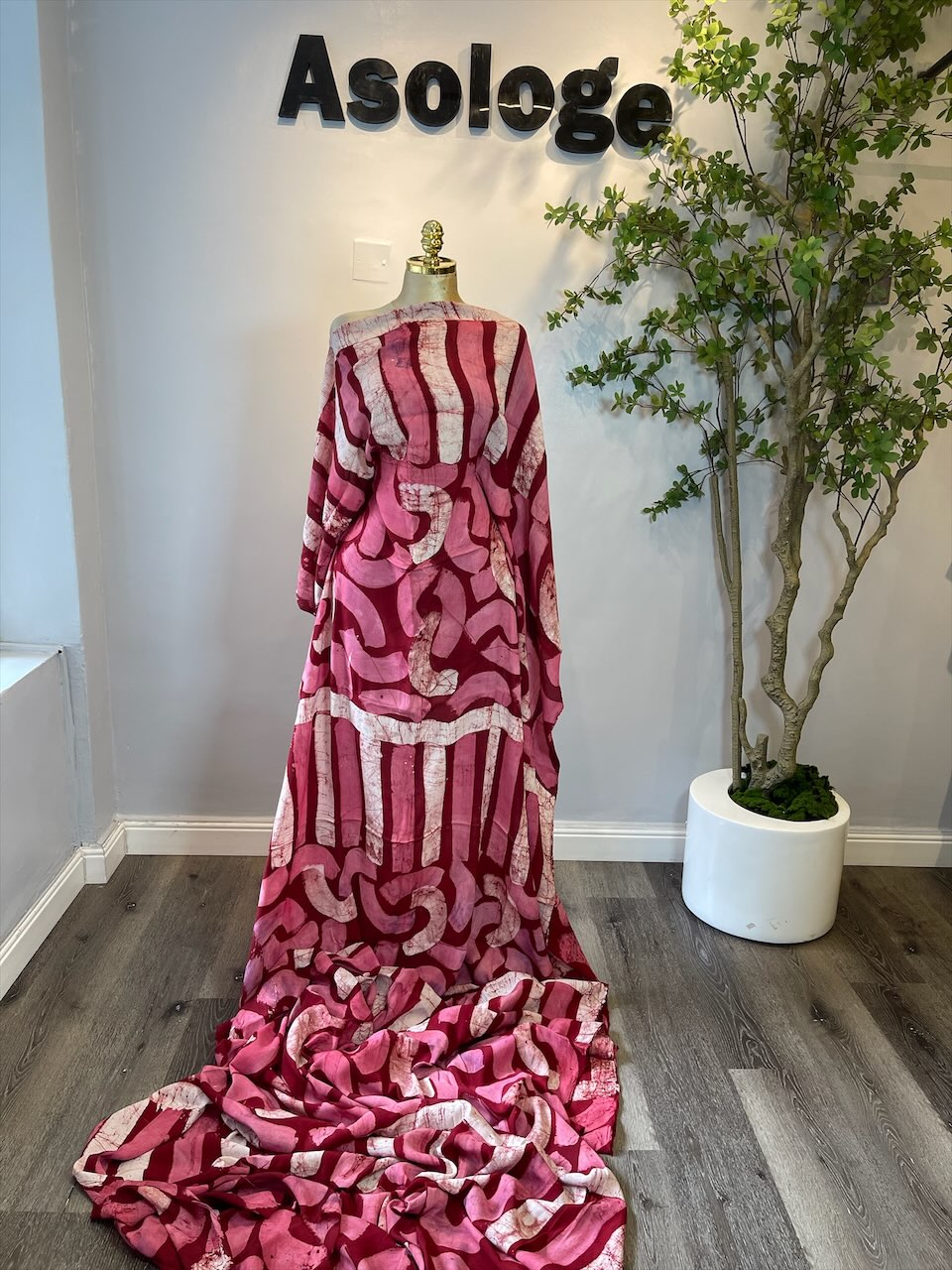 Pink Blocks Adire Chiffon