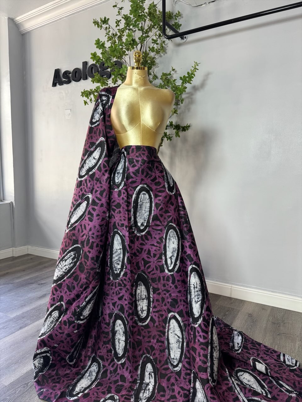 Purple Pod Adire Brocade