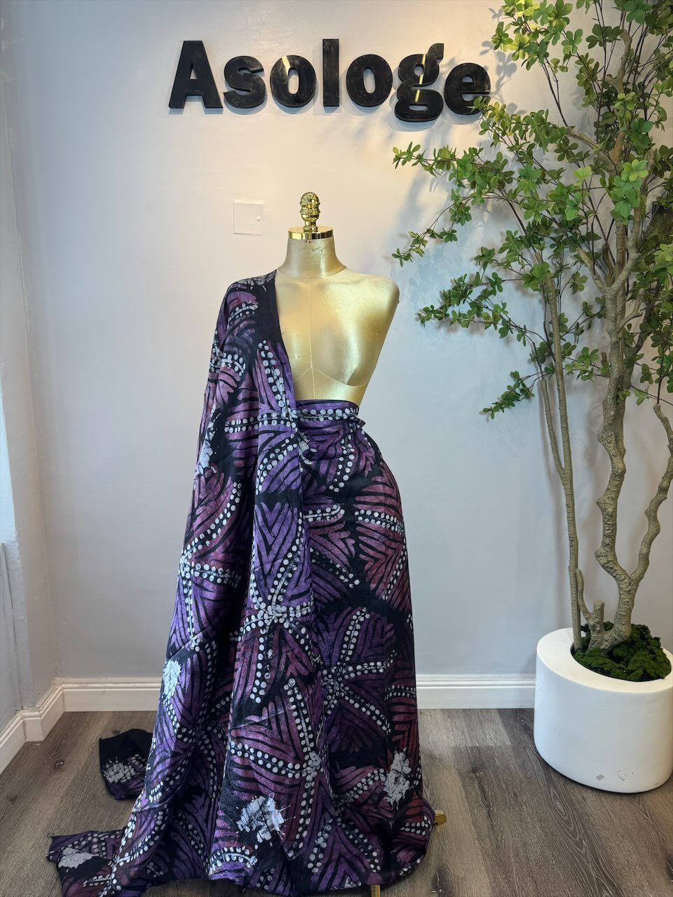 Lilac Adire Brocade Br 12