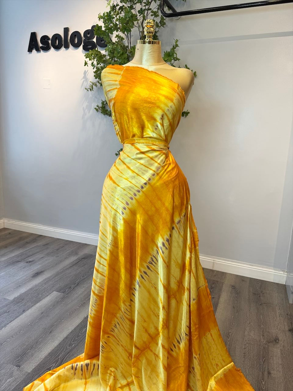 Handmade Bright Yellow Tie-Dye Silk
