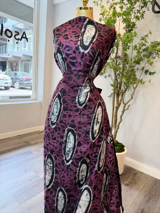 Purple Pod Adire Brocade