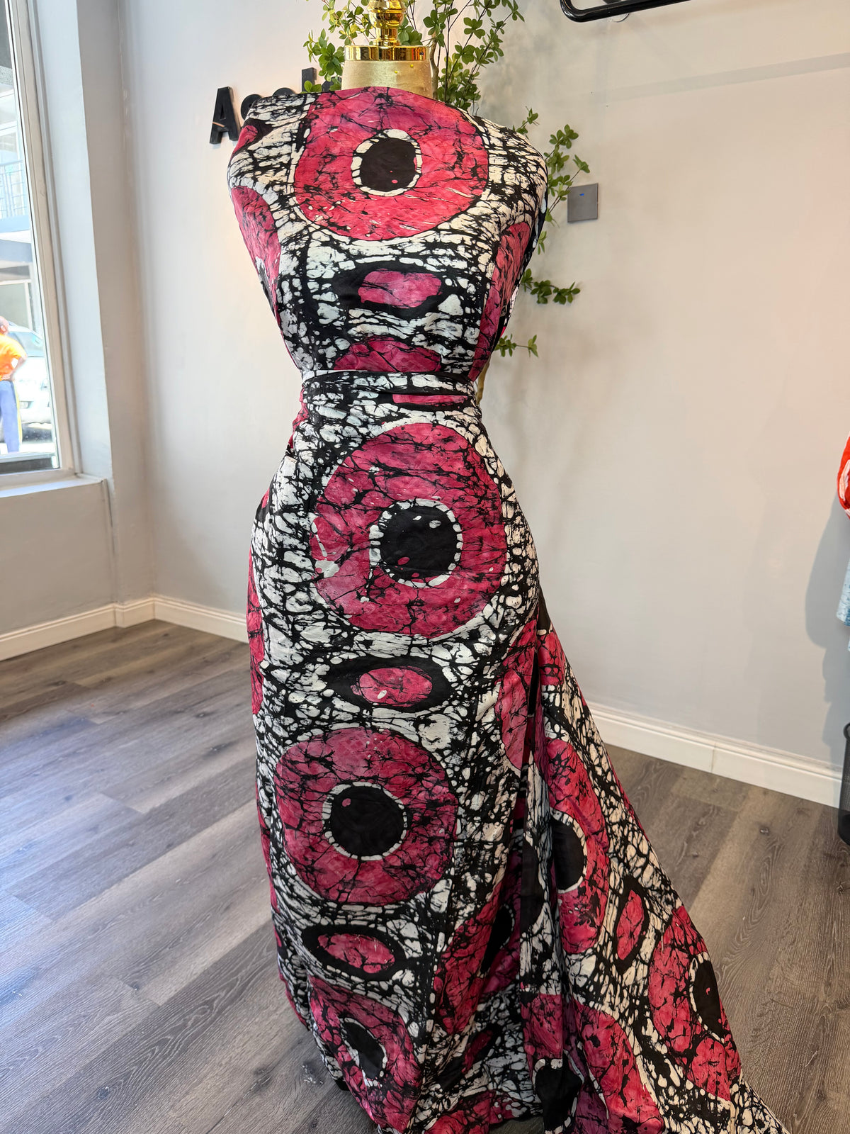 Pink Circle Adire Brocade