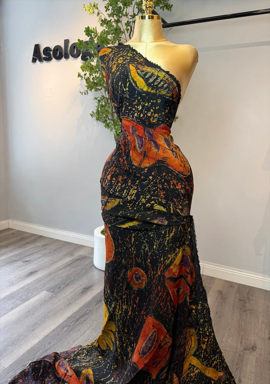 Bright Yellow Adire Crepe