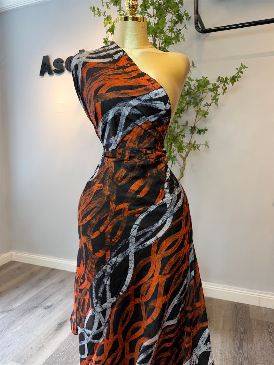 Orange Adire Brocade Br 11