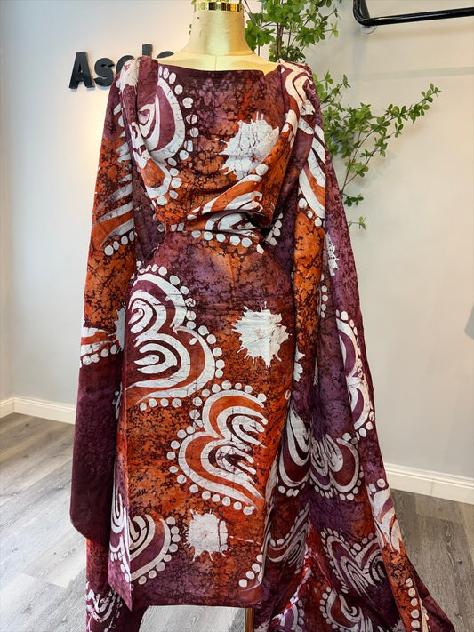 Orange Adire Brocade Br 14