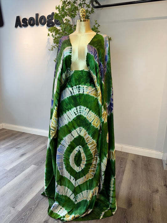 Rich Lux Green Adire Silk