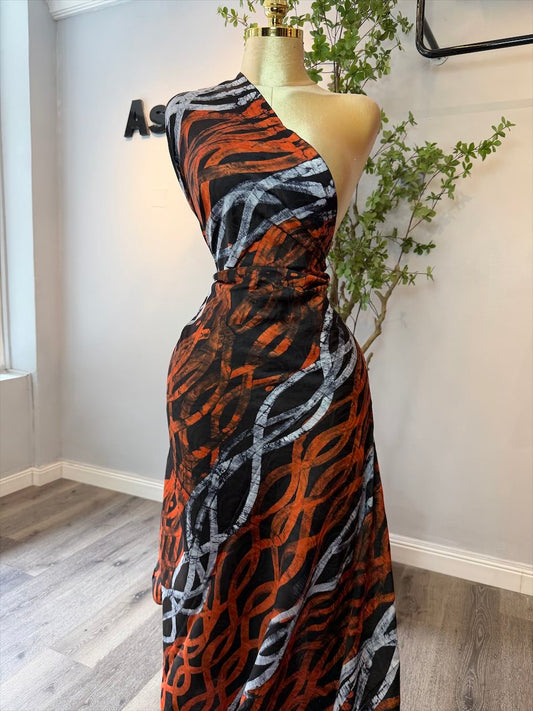 Orange Adire Brocade Br 11