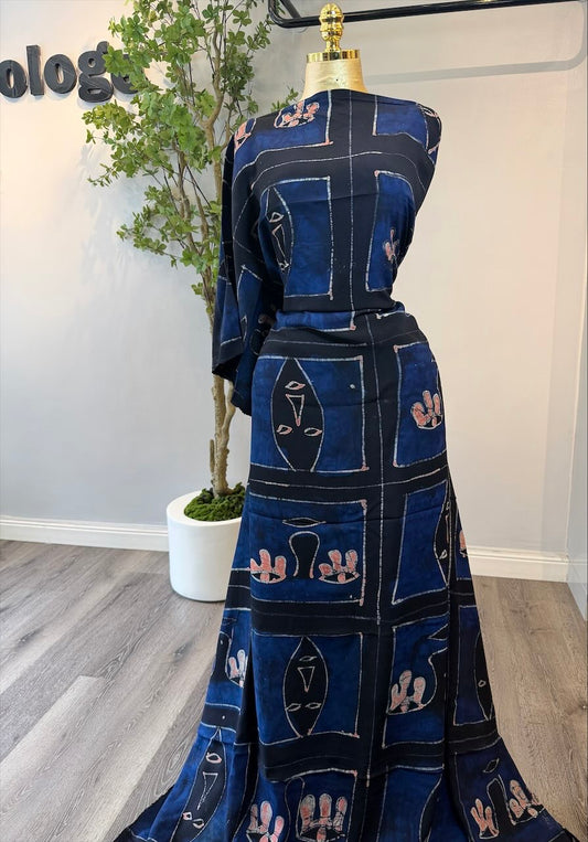 Blue Crown Adire Crepe