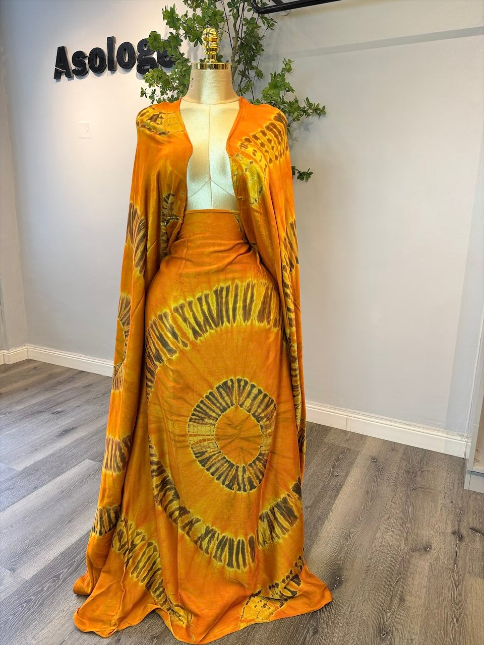 Burnt mustard Adire Silk