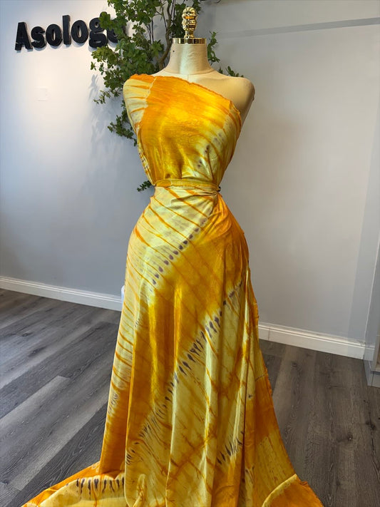 Handmade Bright Yellow Tie-Dye Silk