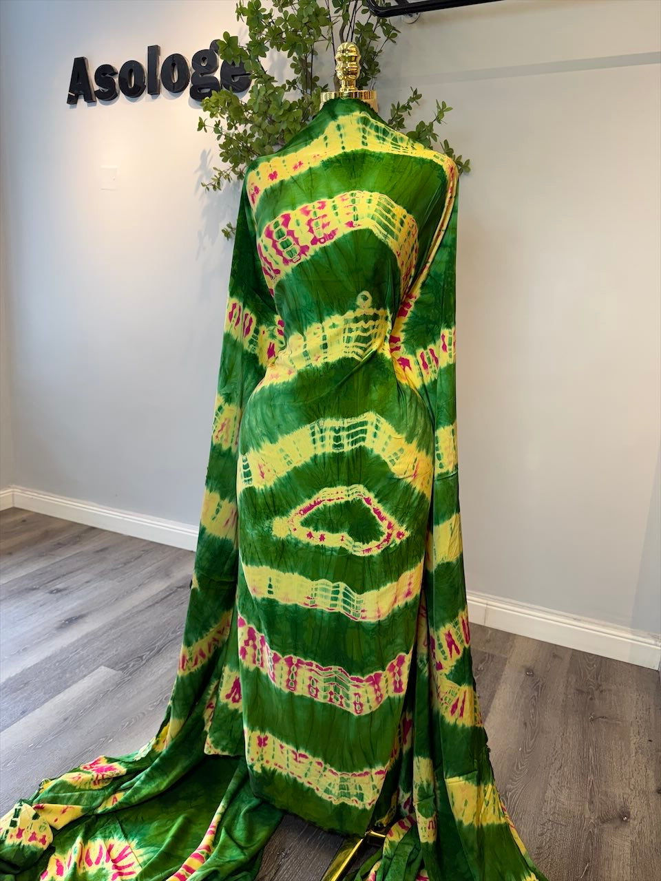 Rich Lux Green Adire Silk