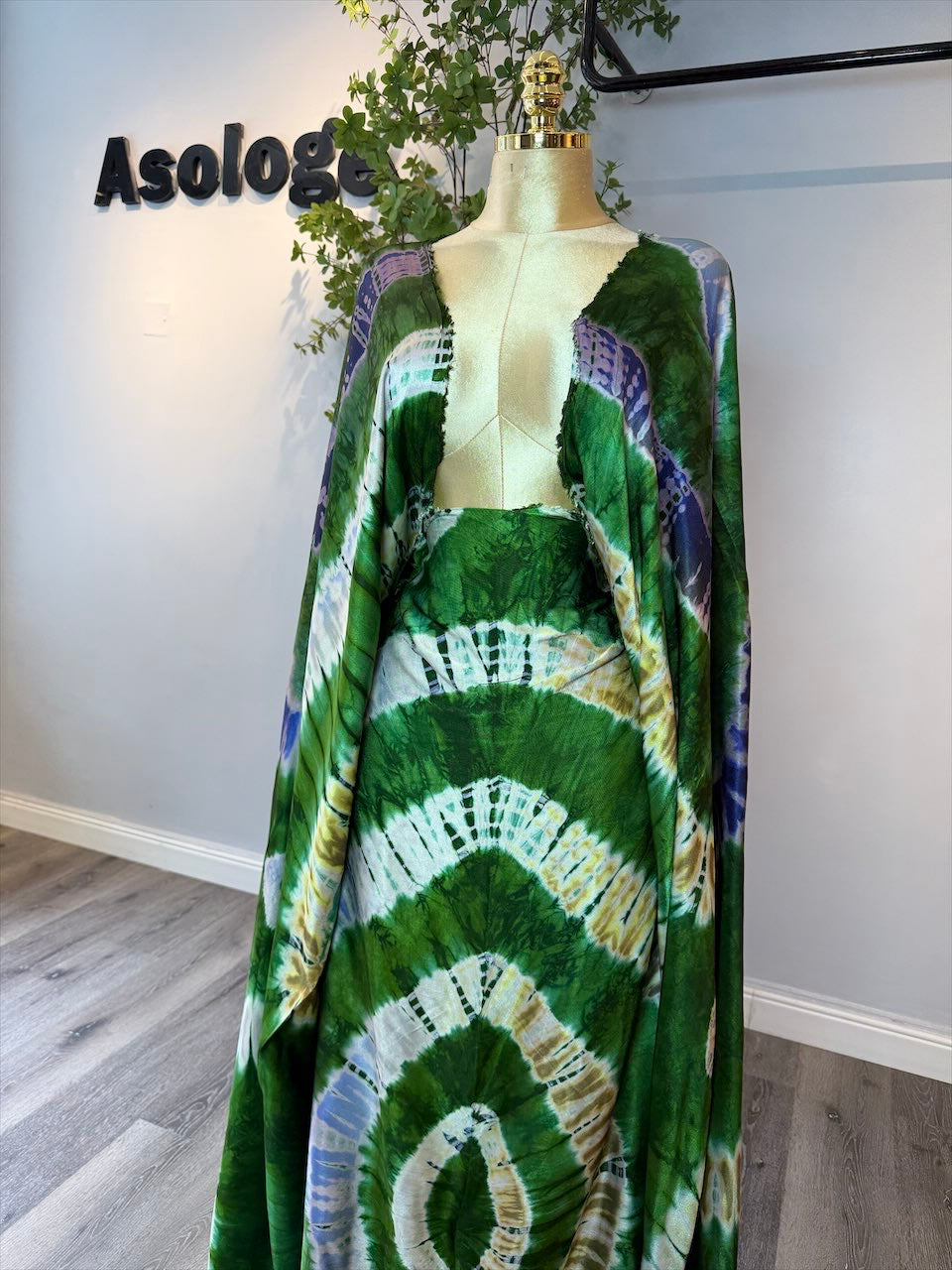 Rich Lux Green Adire Silk