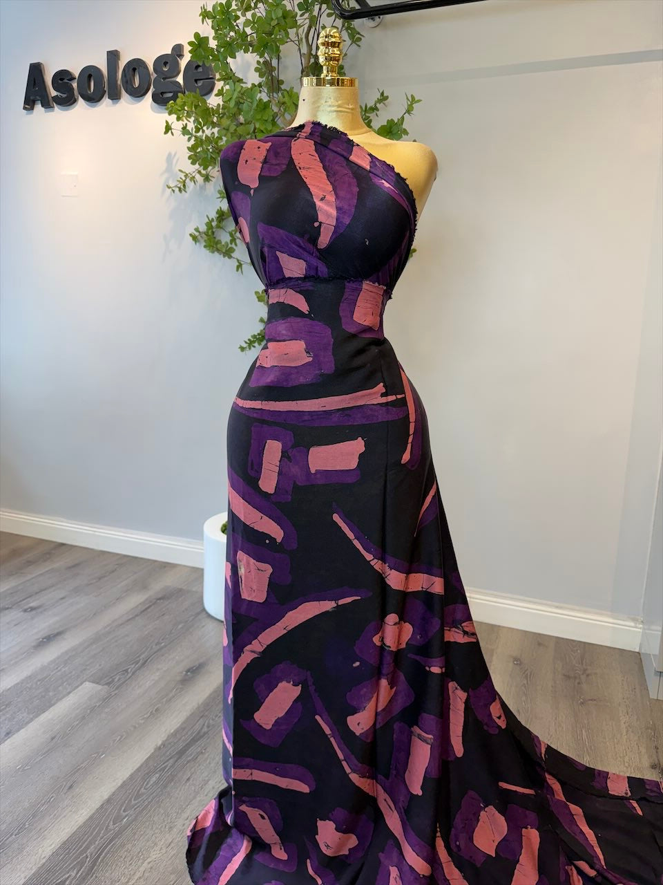 Mix Purple Patterned Silk
