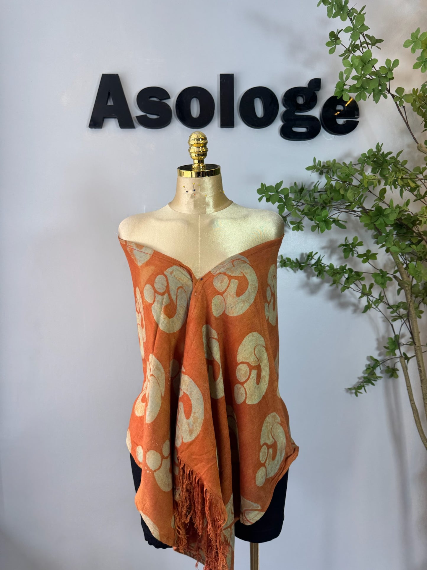 Adire scarf motherhood