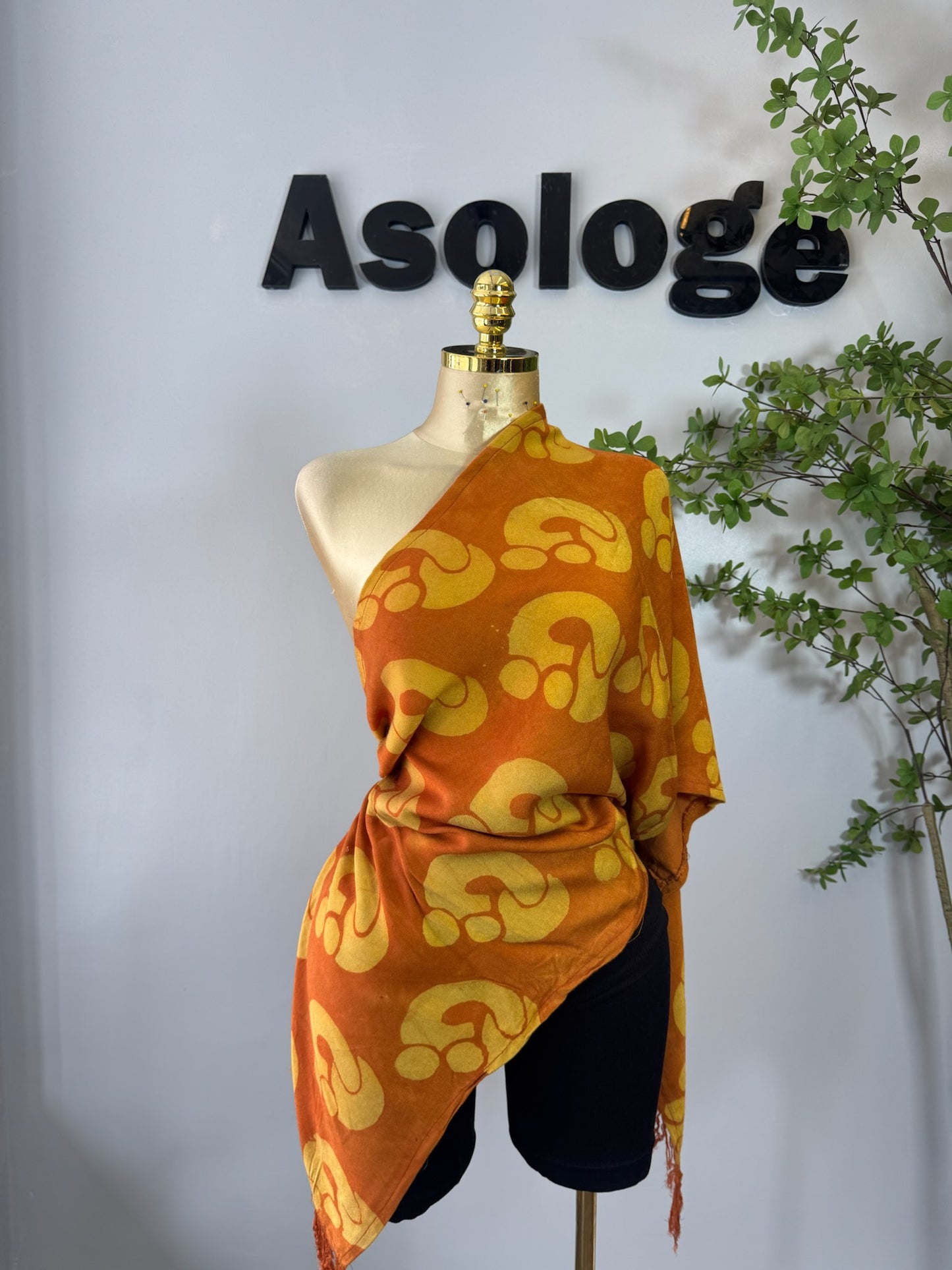 Adire scarf motherhood
