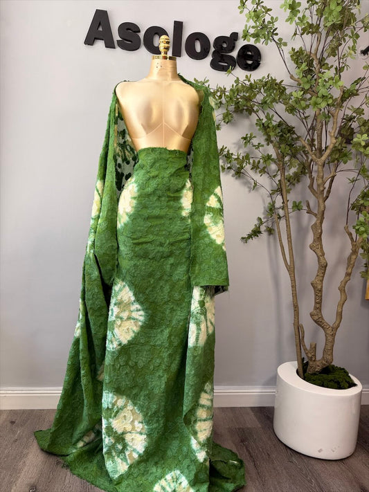 Lemon knotted Adire Lace