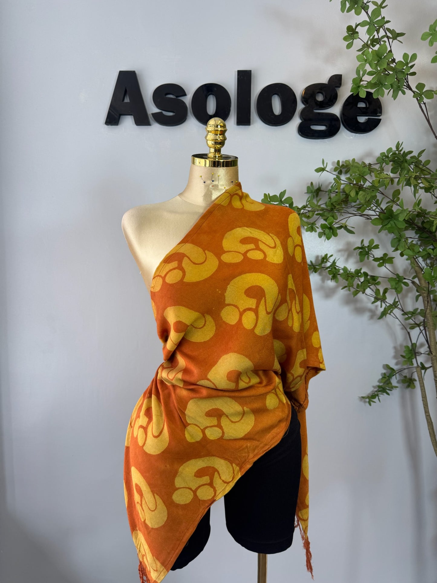 Adire scarf motherhood