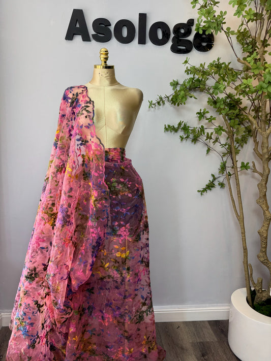 Pink Flower Adire Lace