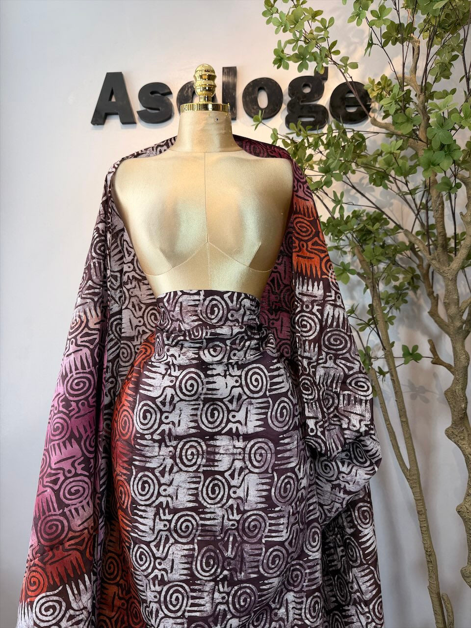 Dark Brown Adire soft Brocade