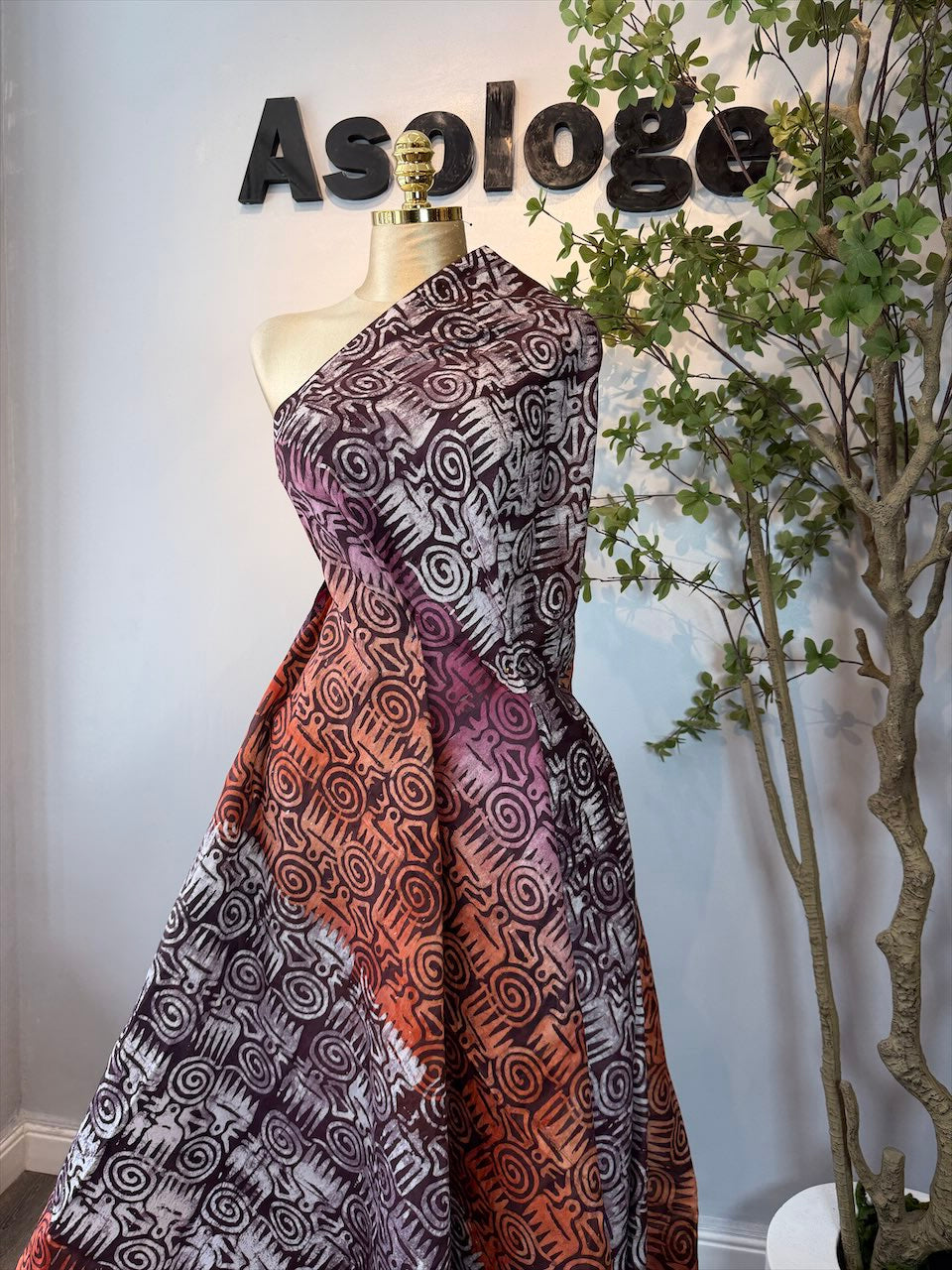 Dark Brown Adire soft Brocade