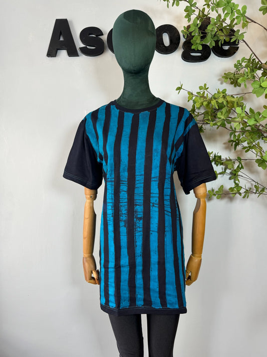Blue Strip Batik T-shirt XL