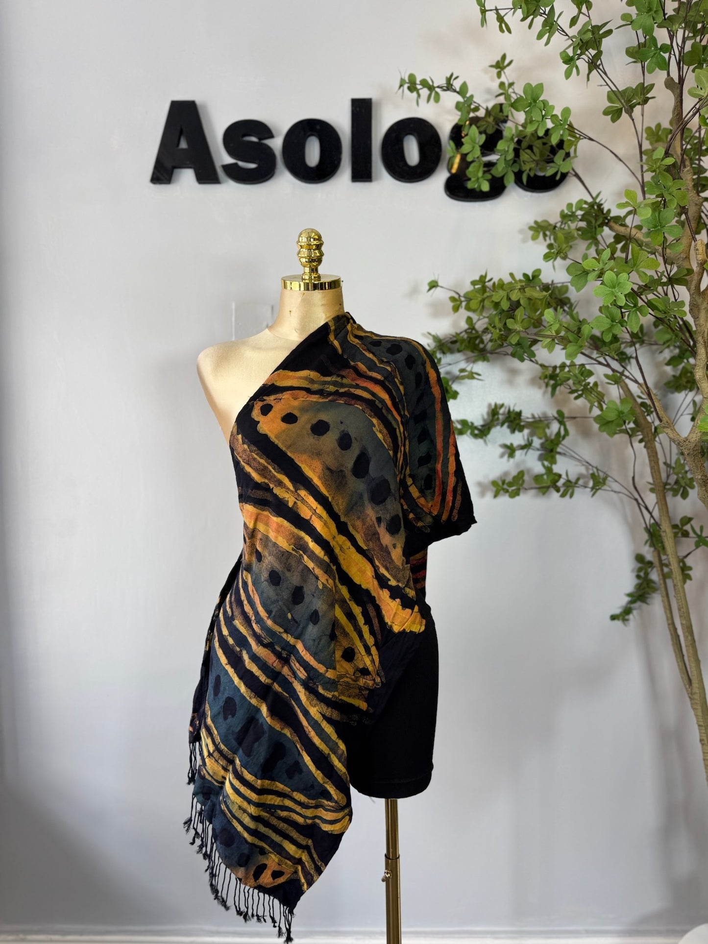 Beige Adire scarf