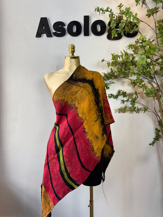 Yellow flow Adire Scarf