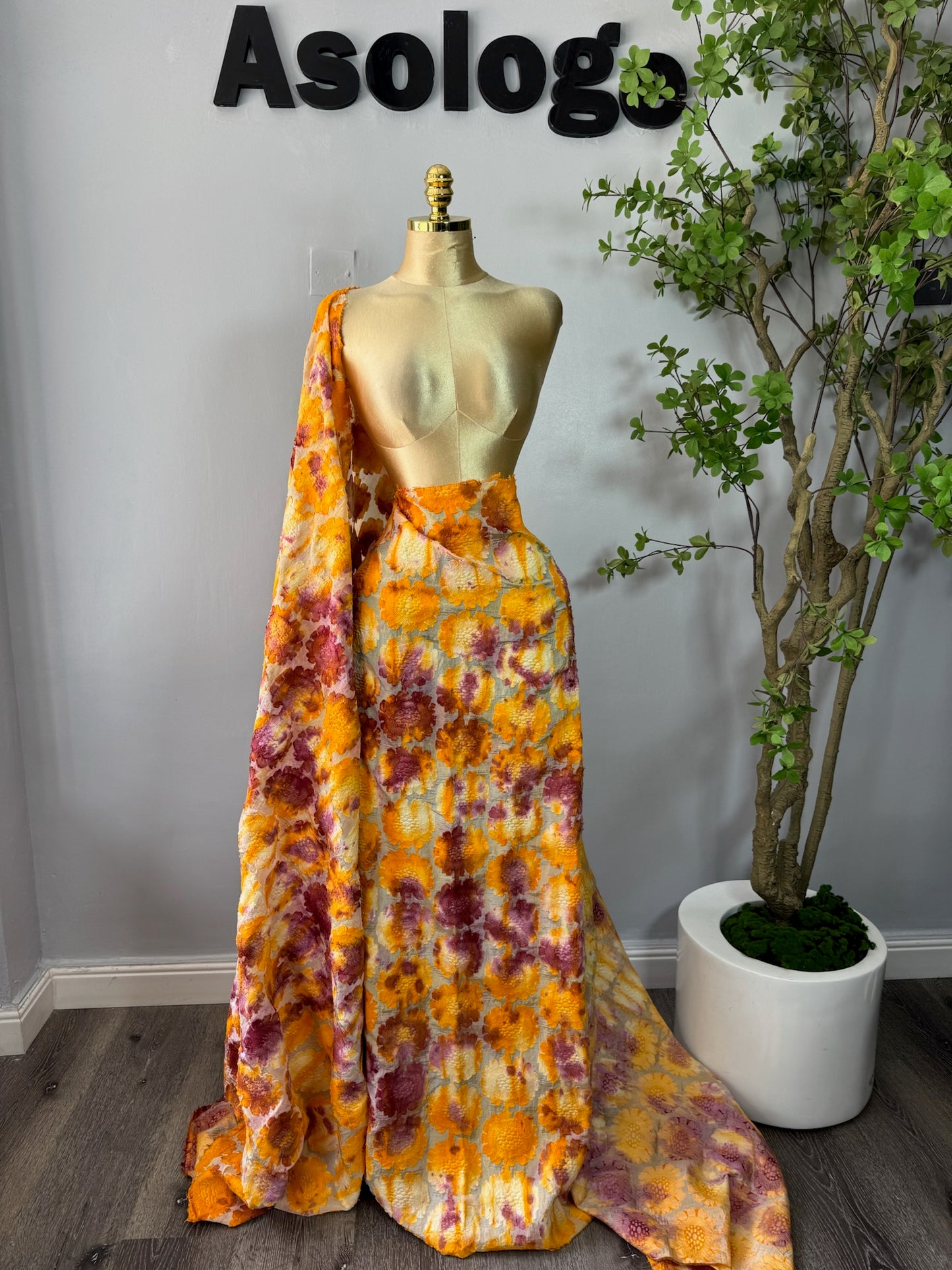 Rich Yellow Adire Lace