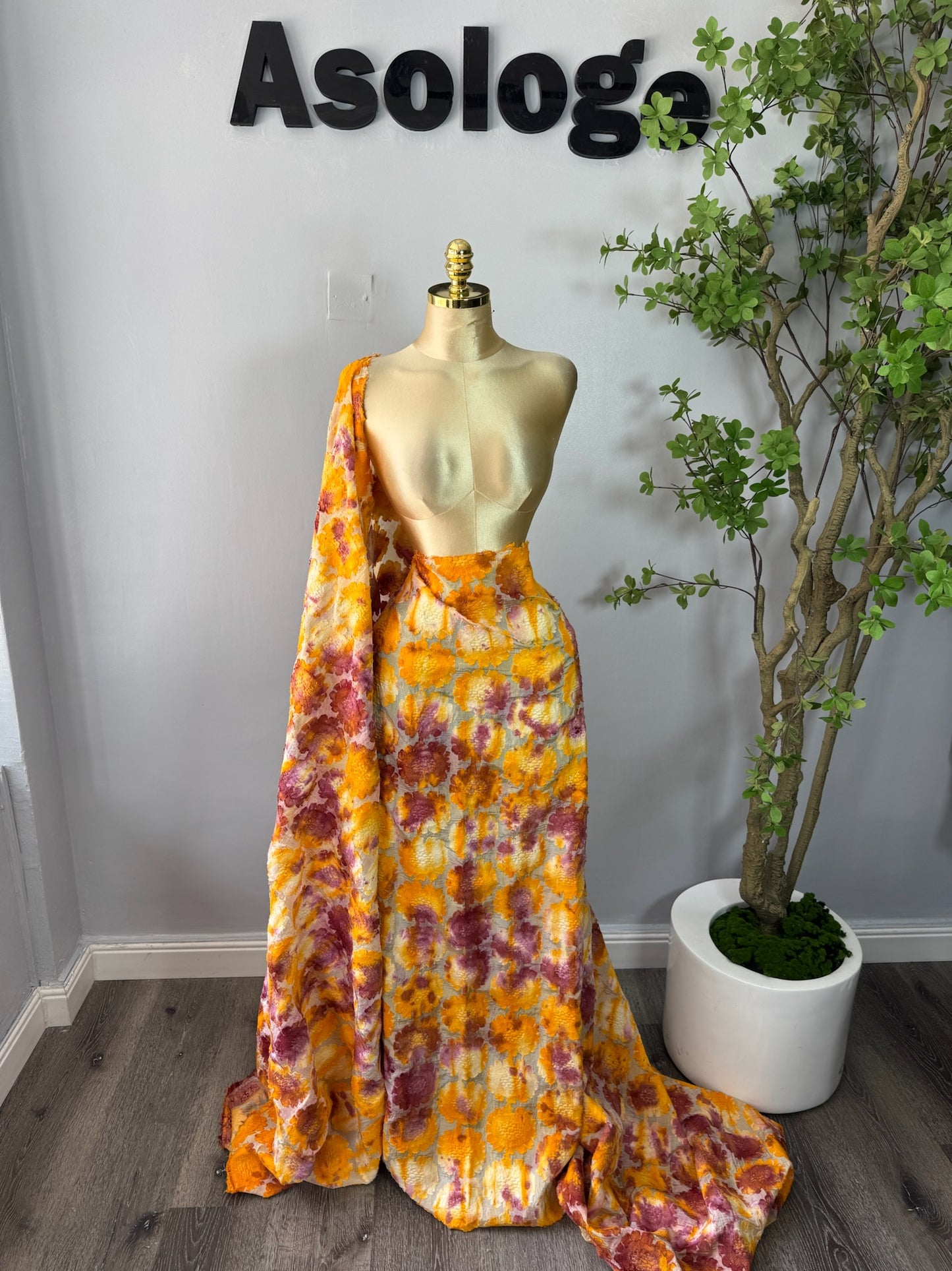 Rich Yellow Adire Lace