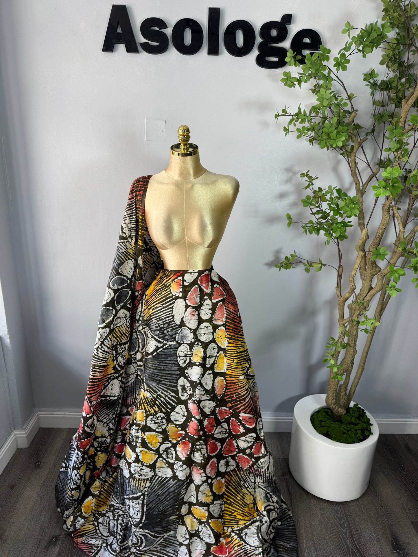 Multicolor Peebles Soft Adire Brocade