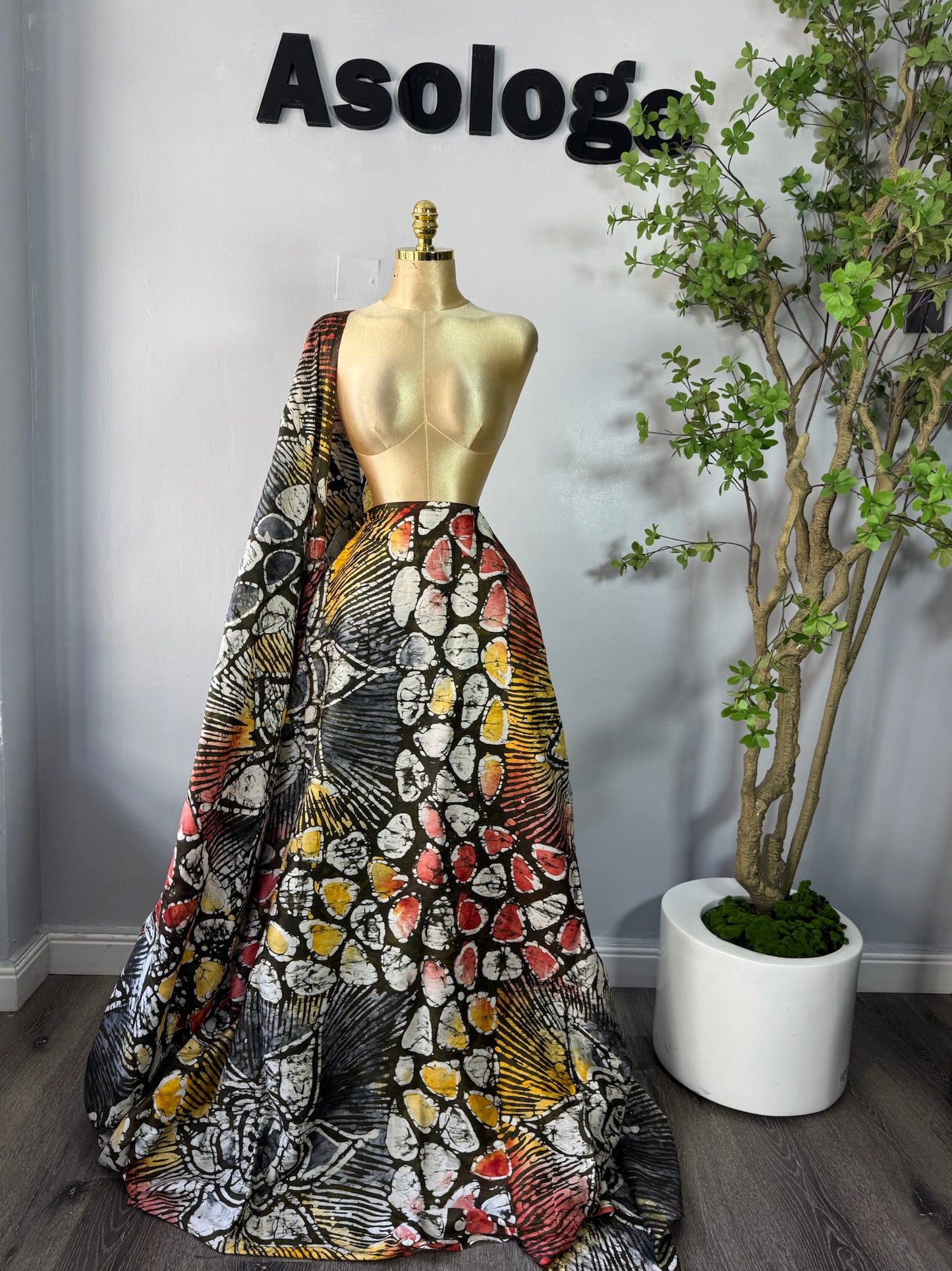 Multicolor Peebles Soft Adire Brocade