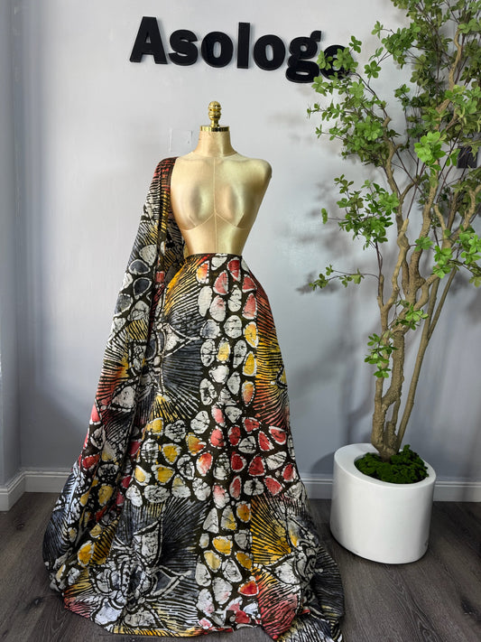 Multicolor Peebles Soft Adire Brocade