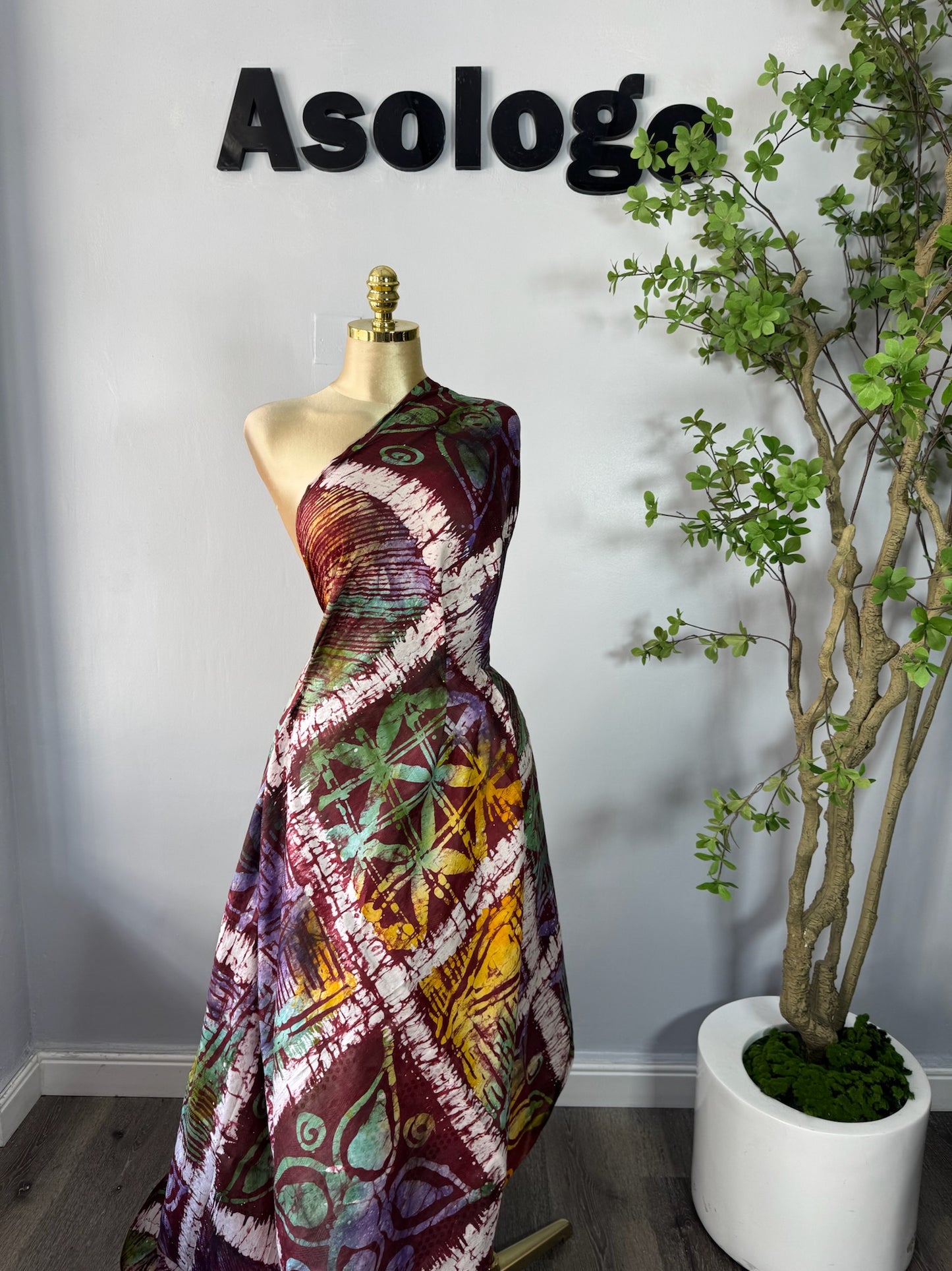 Multicolor Flower Soft Brocade