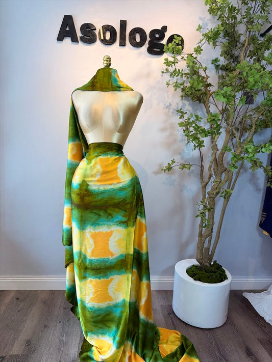 Bright Green Adire Silk