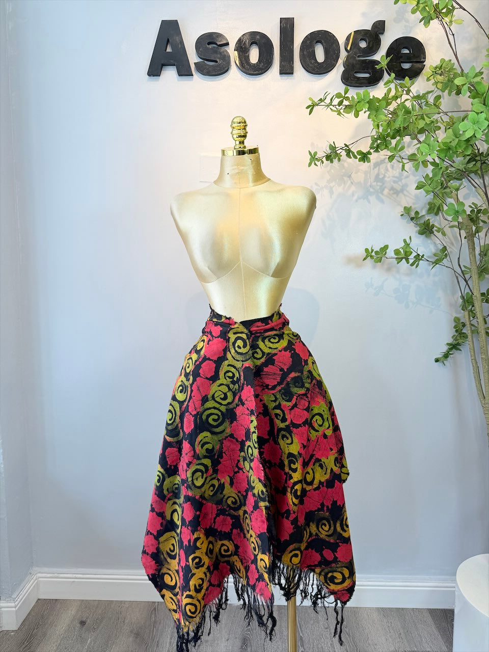 Red Handmade Batik Scarf