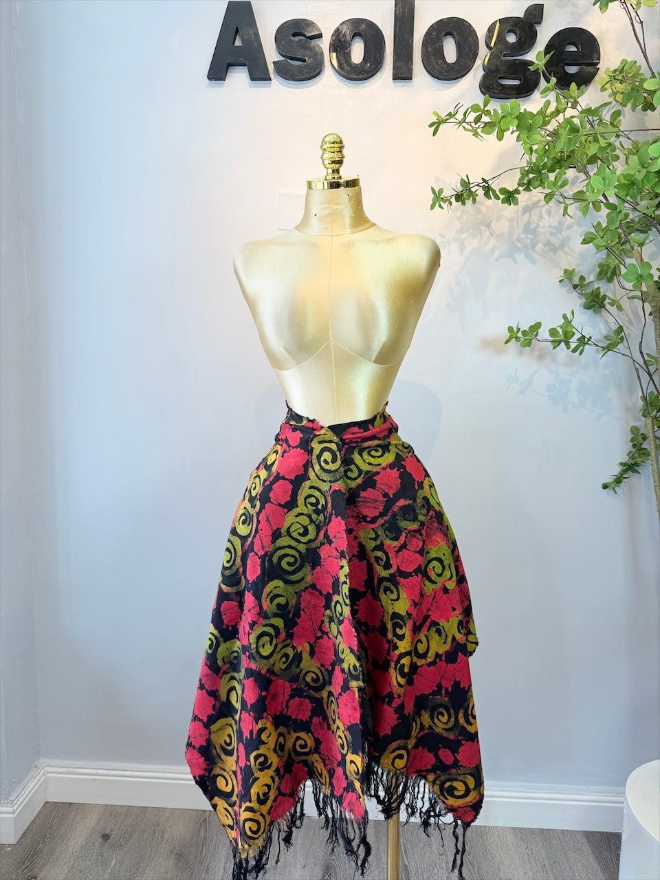 Red Handmade Batik Scarf