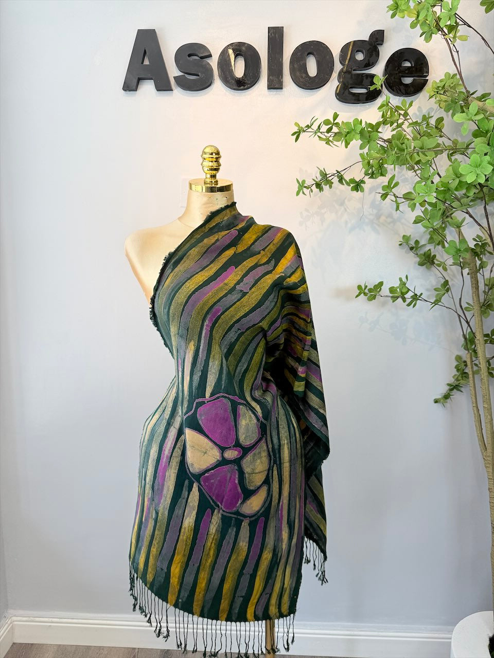 Mix Lines Adire Scarf