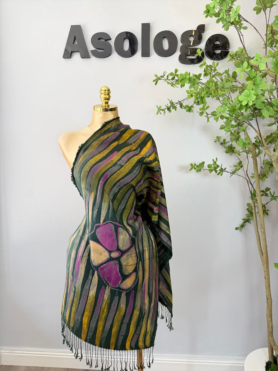 Mix Lines Adire Scarf