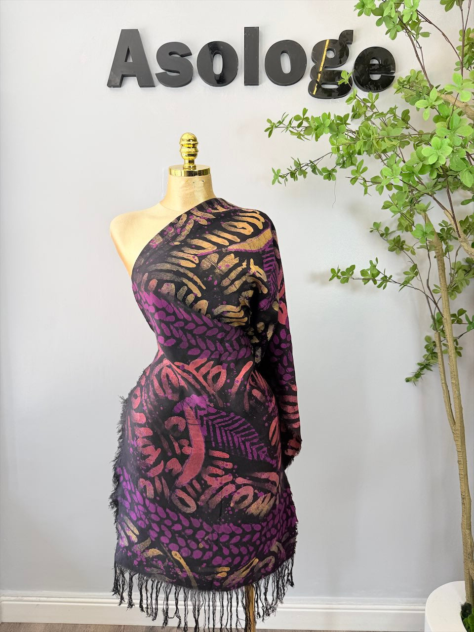Mix Purple Batik Shawl